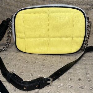 Tahari, yellow and beige, vegan leather Crossbody bag
